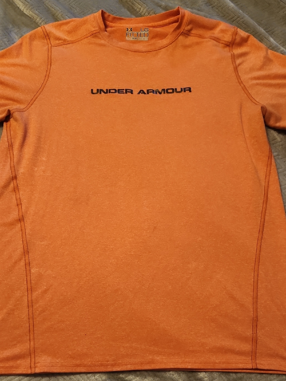 Under Armour Orange Heather Logo Athletic Tee